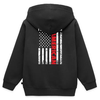 American Flag Independence Day 4th Of July - Kids Premium Organic Zip-up Hoodie - black - Back - AI Model Kid Male (0cm)