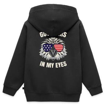 American Flag 4th July Bald Eagle - Kids Premium Organic Zip-up Hoodie - black - Back - AI Model Kid Male (0cm)