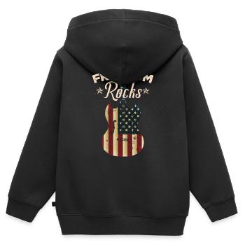 American Flag 4th July Guitar - Kids Premium Organic Zip-up Hoodie - black - Back - AI Model Kid Male (0cm)