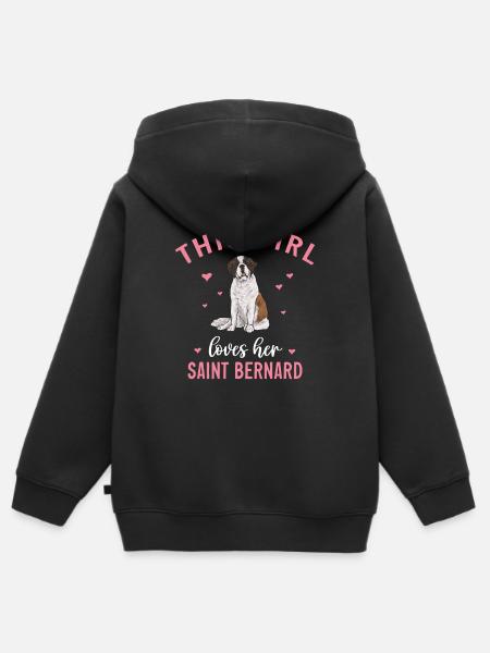 Bernhardiner St. Bernhardshund Hund - Kinder Premium Organic Zip Hoodie - Schwarz