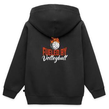Propulsé par des joueurs de volley-ball Sports de plage - Sweat Premium à capuche zippé enfant bio - noir - Dos - AI Model Kid Male (0cm)
