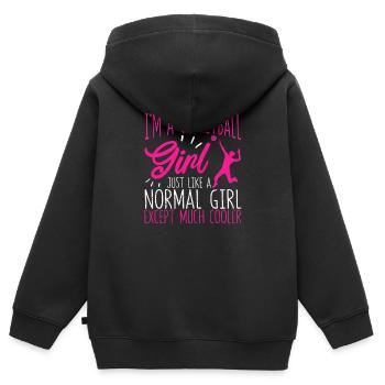 Ich bin ein Volleyballmädchen Lustiger Strandsport - Kinder Premium Organic Zip Hoodie - Schwarz - Hinten - AI Model Kid Male (0cm)