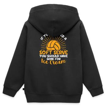Wenn Sie einen Soft-Serve-Volleyballspieler - Kinder Premium Organic Zip Hoodie - Schwarz - Hinten - AI Model Kid Male (0cm)