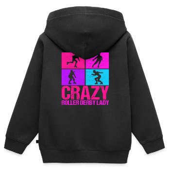 Roller derby - Sweat Premium à capuche zippé enfant bio - noir - Dos - AI Model Kid Male (0cm)