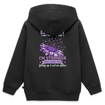 Epilepsie-Kämpfer - Kinder Premium Organic Zip Hoodie - Schwarz - Hinten - AI Model Kid Male (0cm)