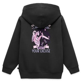 Epilepsie ist der Beweis - Kinder Premium Organic Zip Hoodie - Schwarz - Hinten - AI Model Kid Male (0cm)