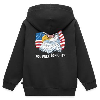 Du bist heute Abend frei Weißkopfseeadler Amerika - Kinder Premium Organic Zip Hoodie - Schwarz - Hinten - AI Model Kid Male (0cm)