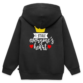 I stole everyone Heart funny Quotes - Kinder Premium Organic Zip Hoodie - Schwarz - Hinten - AI Model Kid Male (0cm)