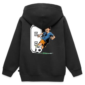 6 Year Old Footballer & Soccer Children's Birthday Party - Kids Premium Organic Zip-up Hoodie - black - Back - AI Model Kid Male (0cm)