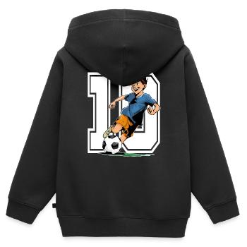 10 Year Old Footballer & Soccer Children's Birthday Party - Kids Premium Organic Zip-up Hoodie - black - Back - AI Model Kid Male (0cm)