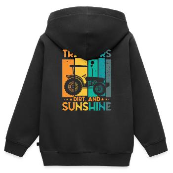 Traktor Kleinkind Landwirtschaft Landwirt - Kinder Premium Organic Zip Hoodie - Schwarz - Hinten - AI Model Kid Male (0cm)