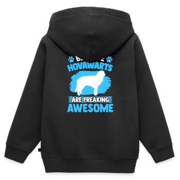 Hovawart ist fantastisch derber Bauernhund - Kinder Premium Organic Zip Hoodie - Schwarz - Hinten - AI Model Kid Male (0cm)