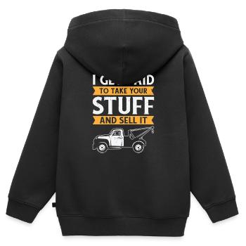 Repo Man Recovery Agent Wiederinbesitznahme - Kinder Premium Organic Zip Hoodie - Schwarz - Hinten - AI Model Kid Male (0cm)
