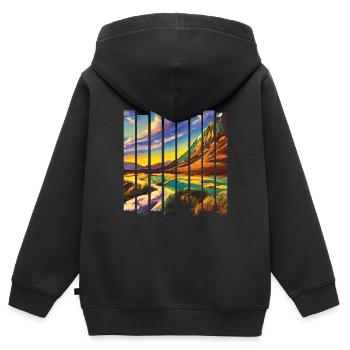 Randonnée en montagne Randonneurs en montagne Randonnées en montagne - Sweat Premium à capuche zippé enfant bio - noir - Dos - AI Model Kid Male (0cm)