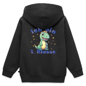 Schulkind , Erste Klasse, Schulanfänger - Kinder Premium Organic Zip Hoodie - Schwarz - Hinten - AI Model Kid Male (0cm)