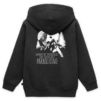 Parapente, parapente, parapente - Sweat Premium à capuche zippé enfant bio - noir - Dos - AI Model Kid Male (0cm)