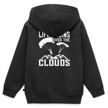 Parapentes Parapente Parapentes - Sweat Premium à capuche zippé enfant bio - noir - Dos - AI Model Kid Male (0cm)