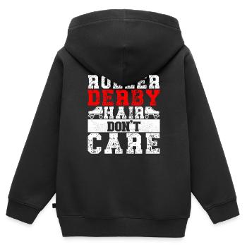 Roller derby - Sweat Premium à capuche zippé enfant bio - noir - Dos - AI Model Kid Male (0cm)