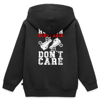 Roller derby - Sweat Premium à capuche zippé enfant bio - noir - Dos - AI Model Kid Male (0cm)