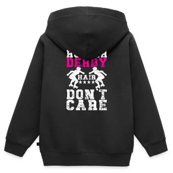 Roller derby - Sweat Premium à capuche zippé enfant bio - noir - Dos - AI Model Kid Male (0cm)
