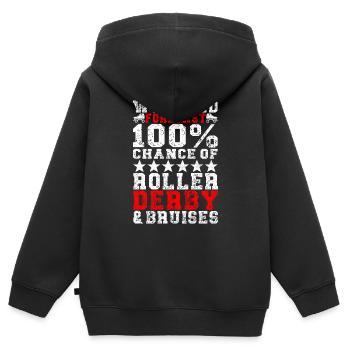Roller derby - Sweat Premium à capuche zippé enfant bio - noir - Dos - AI Model Kid Male (0cm)