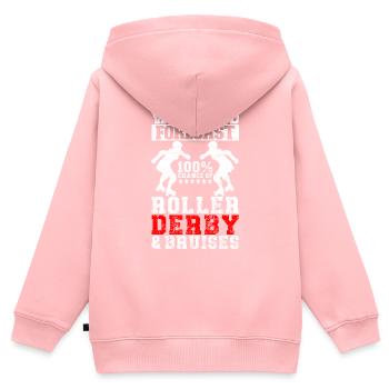 Roller Derby - Kinder Premium Organic Zip Hoodie - Rosa - Hinten - AI Model Kid Female (0cm)