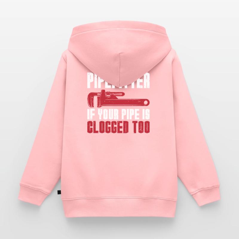 Pipe fitters, plumbers, shell layers, construction workers Kids Premium Organic Zip-up Hoodie