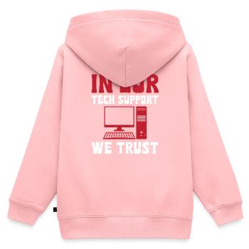 Nous comptons sur notre support technique - Sweat Premium à capuche zippé enfant bio - rose - Dos - AI Model Kid Female (0cm)