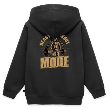 Beast Workout Mode Workout Training Weight Lifting - Sweat Premium à capuche zippé enfant bio - noir - Dos - AI Model Kid Male (0cm)