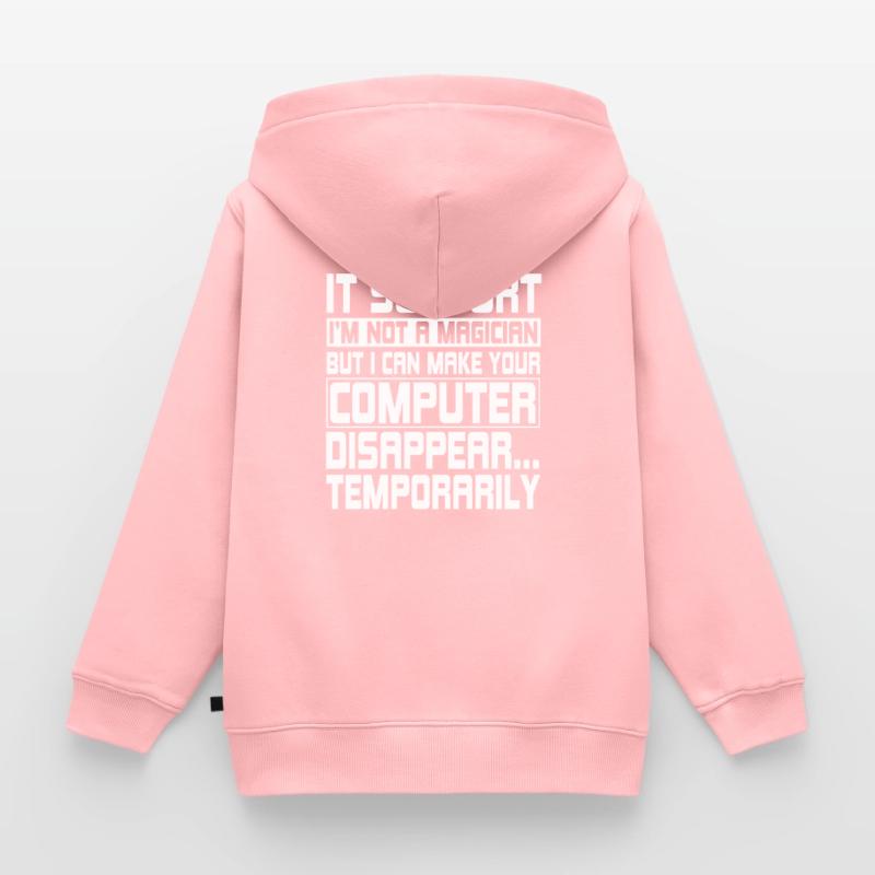 Funny IT Support Computer Engineer Kids Premium Organic Zip-up Hoodie