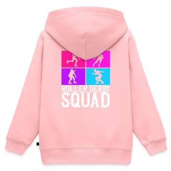 Roller Derby - Kinder Premium Organic Zip Hoodie - Rosa - Hinten - AI Model Kid Female (0cm)