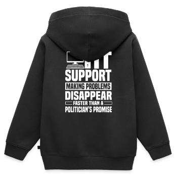 IT Support - Kinder Premium Organic Zip Hoodie - Schwarz - Hinten - AI Model Kid Male (0cm)