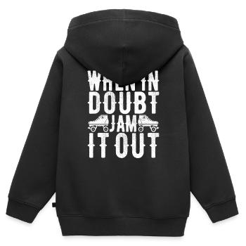 Roller Derby - Kinder Premium Organic Zip Hoodie - Schwarz - Hinten - AI Model Kid Male (0cm)
