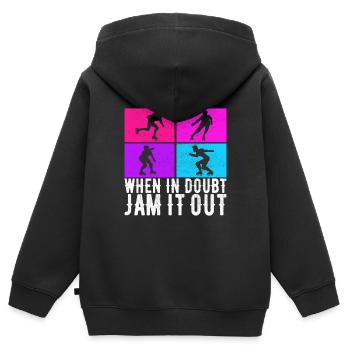 Roller derby - Sweat Premium à capuche zippé enfant bio - noir - Dos - AI Model Kid Male (0cm)