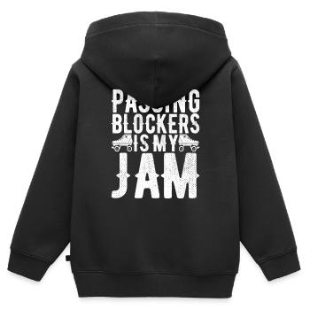 Roller Derby - Kinder Premium Organic Zip Hoodie - Schwarz - Hinten - AI Model Kid Male (0cm)
