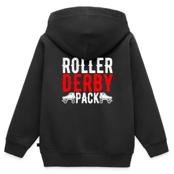 Roller Derby - Kinder Premium Organic Zip Hoodie - Schwarz - Hinten - AI Model Kid Male (0cm)