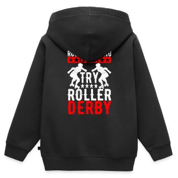 Roller Derby - Kinder Premium Organic Zip Hoodie - Schwarz - Hinten - AI Model Kid Male (0cm)