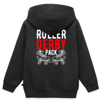 Roller Derby - Kinder Premium Organic Zip Hoodie - Schwarz - Hinten - AI Model Kid Male (0cm)