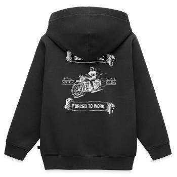 Born To Ride MC Conception de motos - Sweat Premium à capuche zippé enfant bio - noir - Dos - AI Model Kid Male (0cm)
