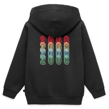 2008 - Jahrgang 2008 - Kinder Premium Organic Zip Hoodie - Schwarz - Hinten - AI Model Kid Male (0cm)