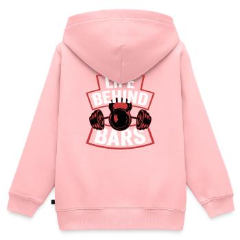 Life Behind Bars Weight Lifting Workout Training - Kids Premium Organic Zip-up Hoodie - rose - Back - AI Model Kid Female (0cm)