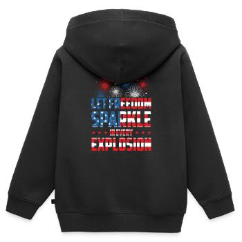 Indépendance des États-Unis Patriotic American - Sweat Premium à capuche zippé enfant bio - noir - Dos - AI Model Kid Male (0cm)