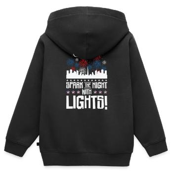 Indépendance des États-Unis Patriotic American - Sweat Premium à capuche zippé enfant bio - noir - Dos - AI Model Kid Male (0cm)