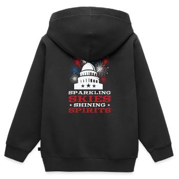 Indépendance des États-Unis Patriotic American - Sweat Premium à capuche zippé enfant bio - noir - Dos - AI Model Kid Male (0cm)