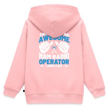 Radio Lover Frequency Network An Awesome Ham Radio - Kinder Premium Organic Zip Hoodie - Rosa - Hinten - AI Model Kid Female (0cm)