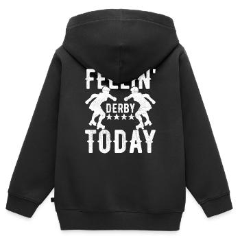 Roller derby - Sweat Premium à capuche zippé enfant bio - noir - Dos - AI Model Kid Male (0cm)