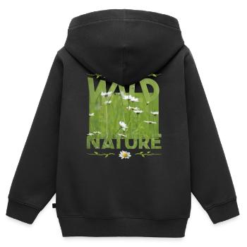 wild nature - Kinder Premium Organic Zip Hoodie - Schwarz - Hinten - AI Model Kid Male (0cm)