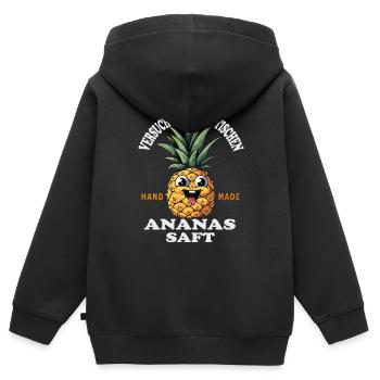 Probieren Sie meinen exotischen Saft - Kinder Premium Organic Zip Hoodie - Schwarz - Hinten - AI Model Kid Male (0cm)