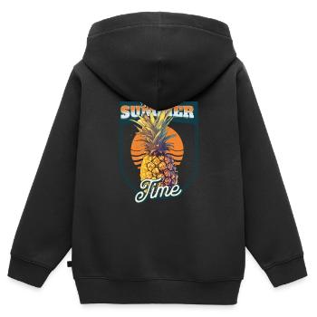 Aloha Sommerzeit - Kinder Premium Organic Zip Hoodie - Schwarz - Hinten - AI Model Kid Male (0cm)