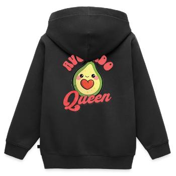Avocado-Königin - Kinder Premium Organic Zip Hoodie - Schwarz - Hinten - AI Model Kid Male (0cm)